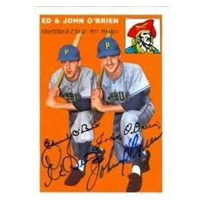 Ed OBrien & John OBrien Autographed/Hand Signed 1954 Topps Archive 