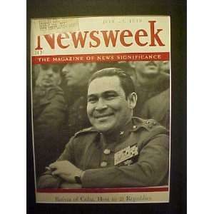 Fulgencio Batista July 29, 1940 Newsweek Magazine Professionally 