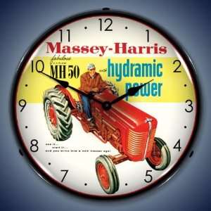 Massey Harris Tractor Lighted Wall Clock
