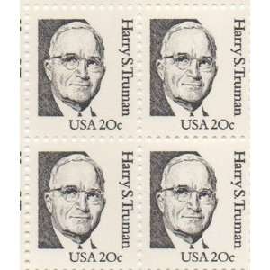  Harry S. Truman Set of 4 x 20 Cent US Postage Stamps NEW 