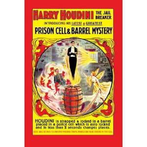  Harry Houdini   The Jail Breaker 12x18 Giclee on canvas 