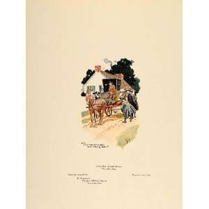 1907 Howard Pyle Carriage Horse One Hoss Shay Print   Original Color 