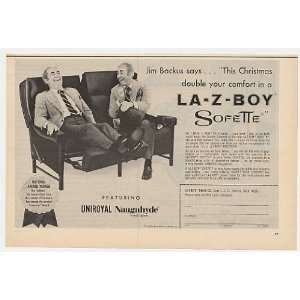  1970 Jim Backus La Z Boy Naugahyde Sofette Sofa Print Ad 