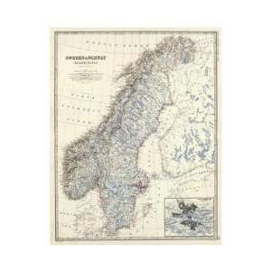  Alexander Keith Johnston   Sweden, Norway, 1861 Giclee 