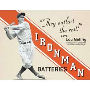 Lou Gehrig Ironman Batteries , 16x13