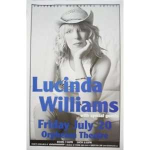 Lucinda Williams Vancouver Concert Poster 2001