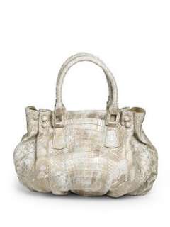 Carlos Falchi   Poof Crocodile and Python Tote