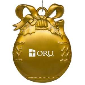 Oral Roberts University   Pewter Christmas Tree Ornament   Gold
