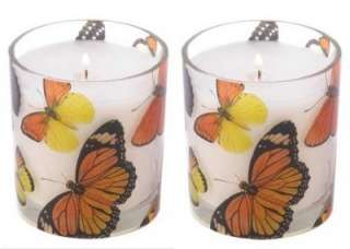 Set of 2 Butterfly 7 oz wax Candles Centerpieces NIB  