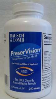 Bausch & Lomb PreserVision Eye Vitamin AREDS Formula 240 ct FREE 