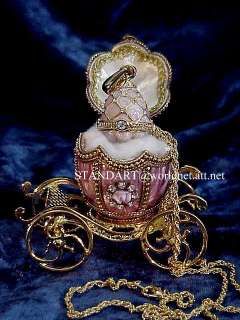Russian Imperial Romanov Carriage EGG Faberge Necklace  