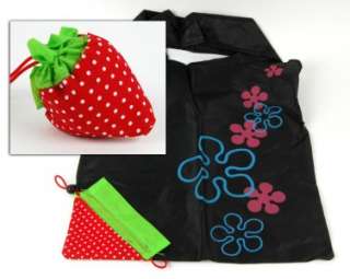 SHOPPING BAG STRAWBERRY Green Reusable Grocery Tote B  