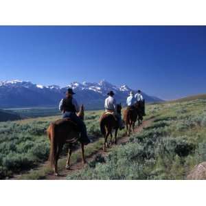 Horseback Riders at the Spring Creek Ranch near Grand Teton National 