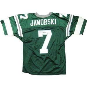 Ron Jaworski Autographed/Hand Signed Green Jersey with Jaws 