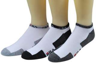 Fila 4 Pack Mens Fila Sport Low Cut Athletic Socks Assorted Colors 