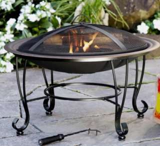 New Stainless Steel Fire Bowl 30 Round Firepit Pit Stand Mesh Cover 