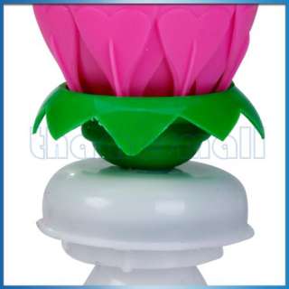 5Pcs Music Lotus Flower Rotating Birthday Candles Party  