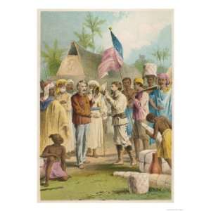 Dr. Livingstone is Found by H.M. Stanley at Ujiji Giclee Poster Print 