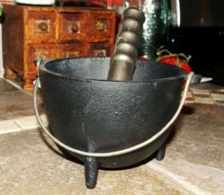 Cast Iron Mortar & Pestle Wiccan Pagan Ritual Witch  