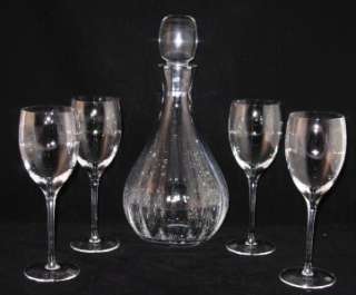 Lenox CRYSTAL FANTASY Wine Decanter & 4 Glasses  