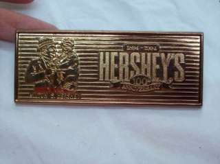 Hersheys Gold Candy Bar Paper Weight 1894 1994 Milton S Hershey.Free 
