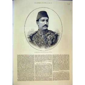   1879 Portrait Mohammed Tewfik Pasha New Khedive Egypt