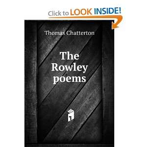  The Rowley poems Thomas Chatterton Books