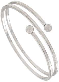   Silver Tone Upper Arm Band Bracelet Armlet Sprial Square Tube  
