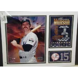 Thurman Munson matted Photo New York Yankees Career Milestone Collage