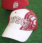 USC TROJANS WHITE Med Large Stretch FLEX Fit HAT CAP  