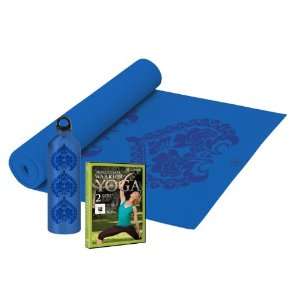  Blue Medallions Yoga Mat + Bag Combo + Yoga DVD Sports 