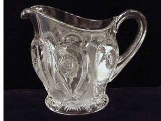 Antique Beaumont EAPG Pressed Glass WATER PITCHER Circular Saw Pattern 