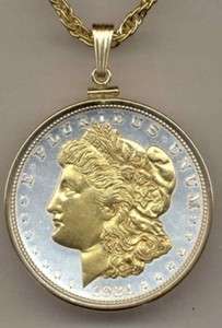 Gold/Silver Coin Pendant/Necklace, Morgan Silver Dollar  