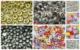   Acylic Alphabet Letters Beads Fit DIY Jewelry /   