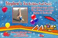 POOL PARTY SWIMMING BEACH BIRTHDAY PARTY INVITATIONS  