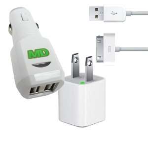  Malcom Distributors White Dual USB Port Socket Cigarette 
