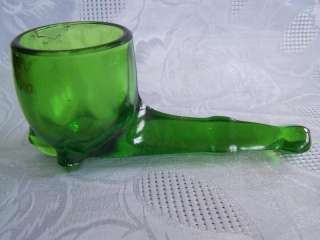 Green Glass Figural Pipe Souvenir Hannibal Missouri  