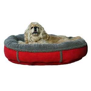   Suede and Tipped Berber Pet Bed   Sage, 42 dia.   Frontgate Dog Bed
