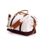 Mens New Burgundy Leather Handle Canvas Gym Duffle Travel Carry On Bag 