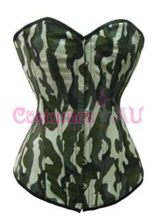 Khaki Bustier Army Camouflage Military Lace up corset,g string, tutu 