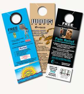 11 Door Hangers with tear off perforation 14PTUV  