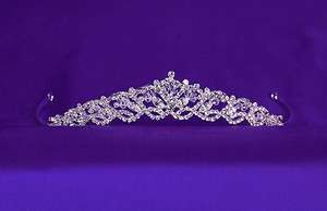   Simple Clear Crystals Prom Bridal Tiara   New Pageant Crown Headbands