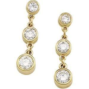  1/2 Ct 3 Stone Diamond Dangle Earring 