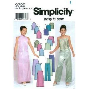  Simplicity 9729 Sewing Pattern Easy To Sew Girls Top Skirt 