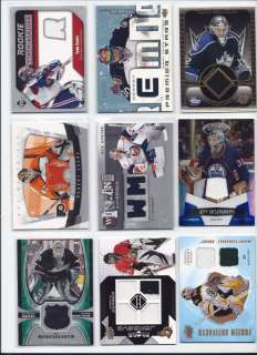   Game Used & Autographed Lot NHL Hockey Jersey Cards GOALIE CARDS ONLY