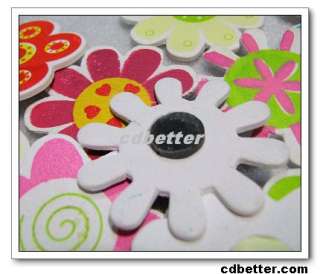 12 Pcs Colorful Flower Wood Home Refrigerator Magnets  