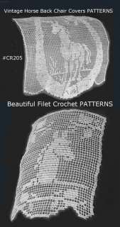 Horse Crochet FILET CROCHET Chair Doilies Patterns/Not Items #CR205 