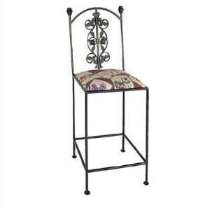   Stool with Arms Finish Aged Iron, Fabric Sandburg