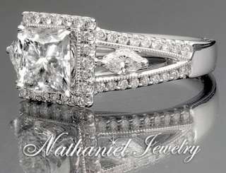   Princess Cut 14k White Gold Certified Diamond Engagement Ring  
