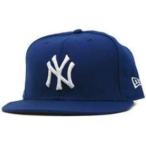   yankees blue white NY logo basic fitted hat cap sz 7 Sports